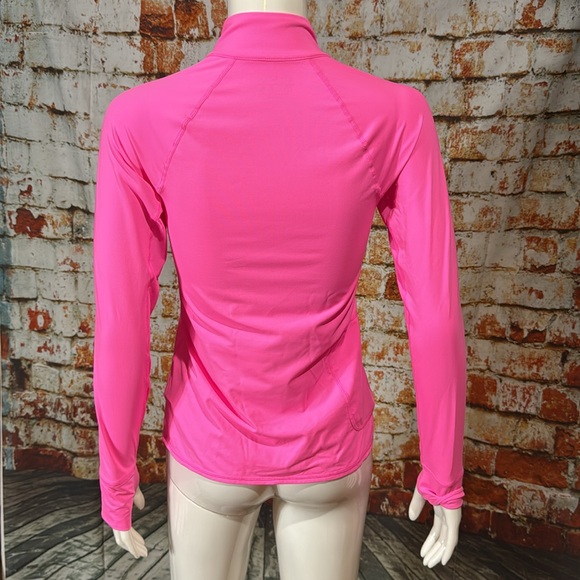 Lilly Pulitzer Luxletic Marion Mesh Panel Half Zip Top UPF 50+ in Prosecco Pink - Picture 7 of 9